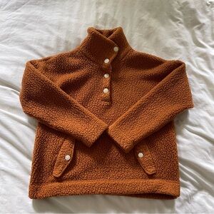 J. Crew Sherpa Pullover in Rust Orange